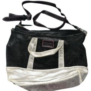 Victoria's Secret Black and Silver Crossbody Bag
